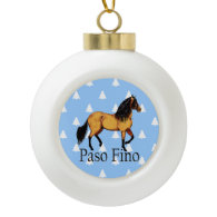 Paso Fino Buckskin Horse White Christmas Trees Ornament