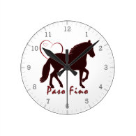 Paso Fino Hearts Wall Clocks