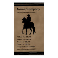 Paso Fino Horse and Rider Silhouette Business Business Card Template