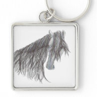 Paso Fino Horse Drawing Key Chain