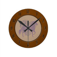 Paso Fino Horse Heart Grungy Mauve Wall Clock