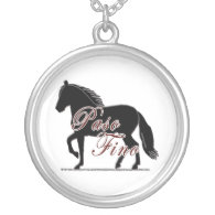 Paso Fino Horse Silhouette Personalized Necklace