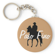 Paso Fino Horse Silhouette Rider Keychain