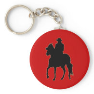 Paso Fino Horse Silhouette Rider Keychains