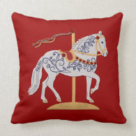 Paso Fino Rose Scroll Carousel Horse Pillows