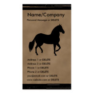 Paso Fino Silhouette Personal Business Business Card Template