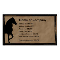 Paso Fino Silhouette Personal Profile Business Card Template