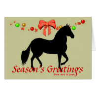 Paso Fino Silhouette Season's Greetings Christmas Greeting Card