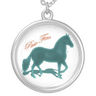 Paso Fino Teal Silhouette Shadow Necklace