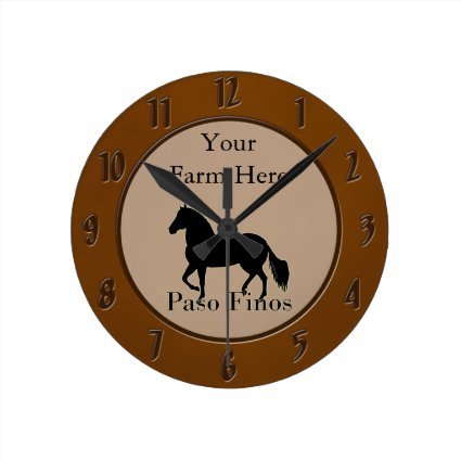 Paso Finos - Personalize It Round Clocks