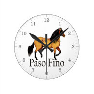 Paso Horse Buckskin Paso Fino Round Wallclock