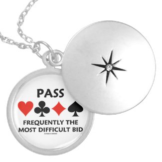 Pass Frequently The Most Difficult Bid (Bridge) Personalized Necklace