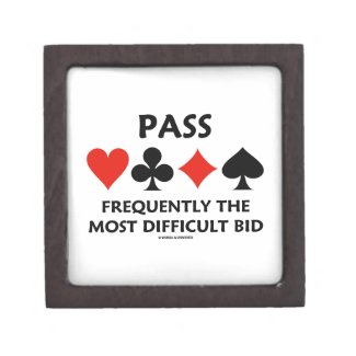 Pass Frequently The Most Difficult Bid Bridge Premium Gift Box