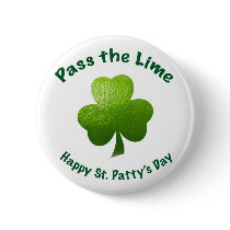 Pass the Lime St. Patty's Day Button