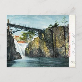 Passaic Falls, Paterson NJ 1907 vintage postcard