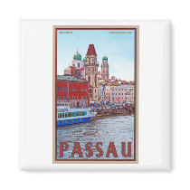 Passau - Donau Waterfront Refrigerator Magnet
