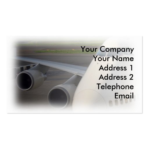 Passenger Jetliner on Tarmac Business Cards (front side)