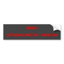 Passenger Rules Sticker bumper stickers