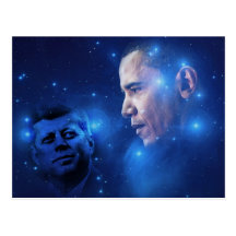 Passing of the Torch, John F. Kennedy Barack Obama Post Card