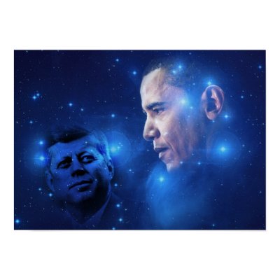 Passing of the Torch, John F. Kennedy Barack Obama Print by beverlytazangel
