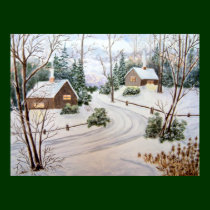 Passing Through Winter Landscape posters