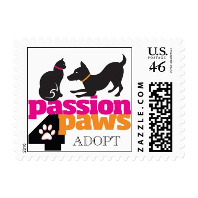 Passion 4 Paws ADOPT Logo Postage Stamp