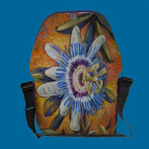 Passion Flower rickshaw messenger bags