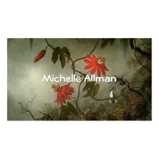 Passion Flowers and Hummingbirds Business Cards (back side)