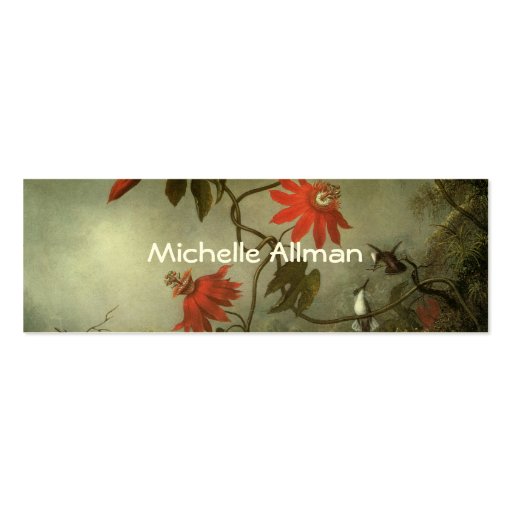 Passion Flowers and Hummingbirds Profile Cards Business Card (back side)