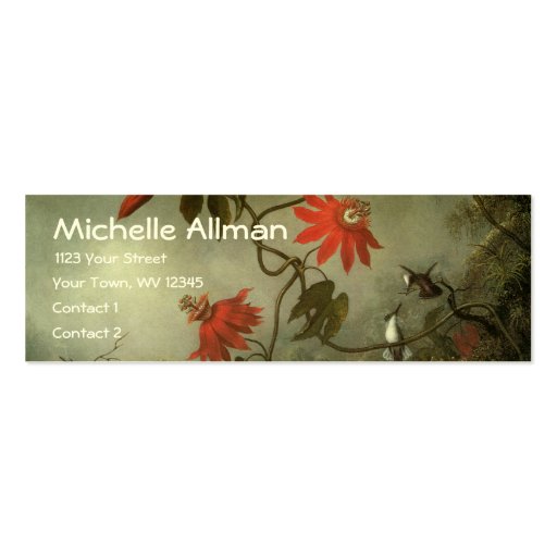 Passion Flowers and Hummingbirds Profile Cards Business Card (front side)