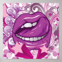 passion lips vector design poster