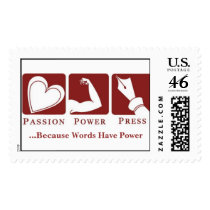 Passion Power Press Logo postage by adwalberry Passion Power Press Logo postage