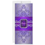 Passion Purple Monogram Ribbon Wedding Invitation