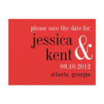 Passion red black typography modern save the date postcard