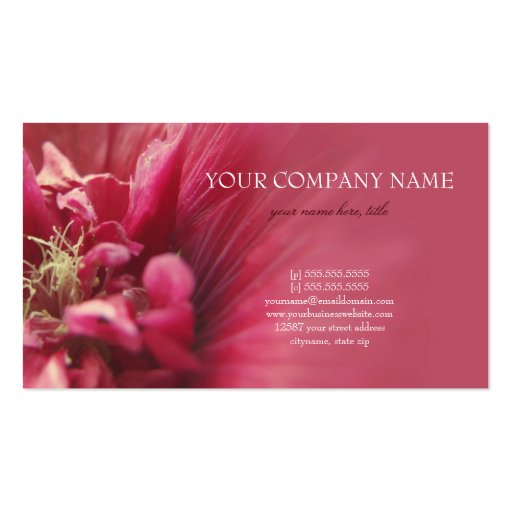 Passion Red Flower Business Card (front side)