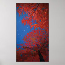 Passionate Trees With Moonlight Print