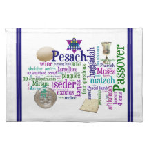Passover Holiday Words and Symbols Placemat