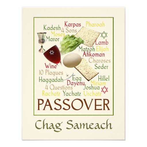 Passover Words Custom Invitation