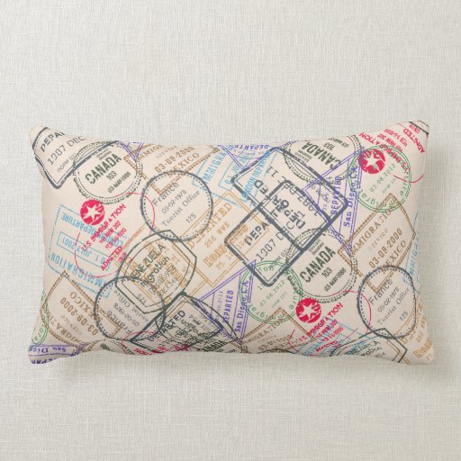 Passport Stamps Travel Throw Pillow Zazzle