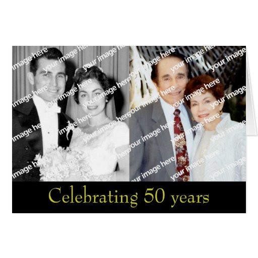 Past and Present Golden Anniversary Invitation Card