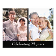 Past and Present Silver Anniversary Personalized Invite