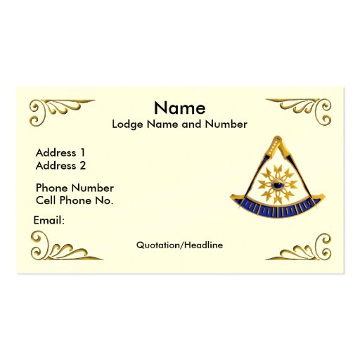 Past Master Profile/Business Card (front side)