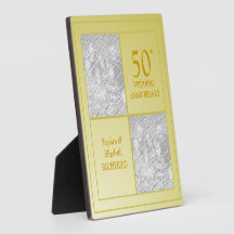 Past & Present Photo Golden Anniversary Photo Plaque