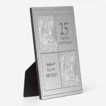Past & Present Photo Silver Anniversary Photo Plaque