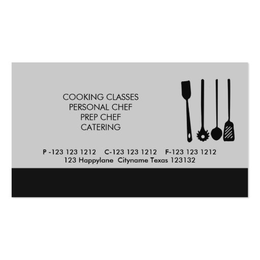 Pasta Spatula N Utensils Business Card Templates (back side)