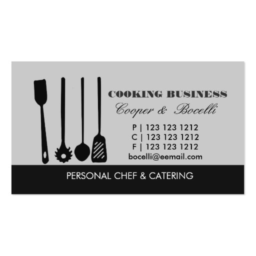 Pasta Spatula N Utensils Business Card Templates (front side)