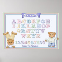 Pastel Alphabet Fun Teddy Bears posters