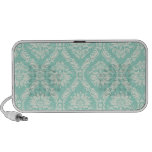 pastel aqua and cream fleur elegant damask iPod speakers