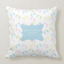 Pastel Baby Foot Prints Baby Room Decor Pillow pillows