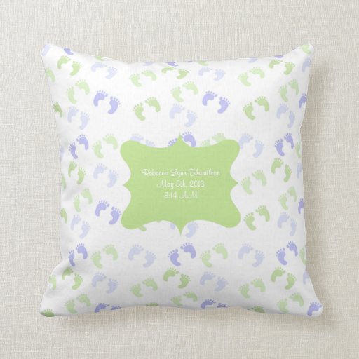 Pastel Baby Foot Prints Baby Room Decor Pillow Zazzle